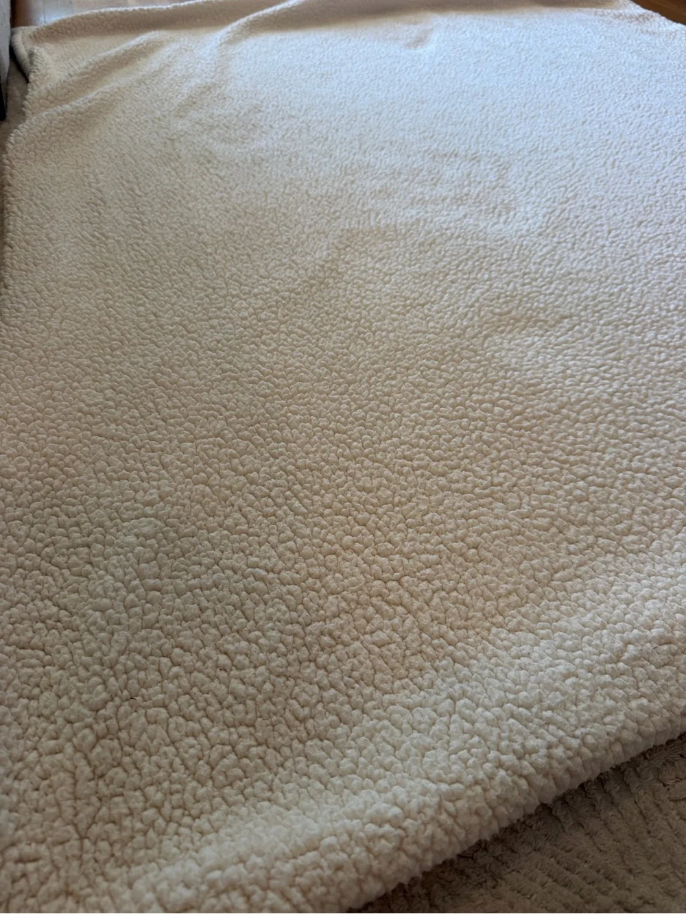 Pottery Barn Ivory Cable Knit Sherpa Throw Blanket 50x60 Cozy Plush